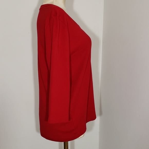 St John's Bay long sleeved red cotton Tee size PL - Picture 4 of 6